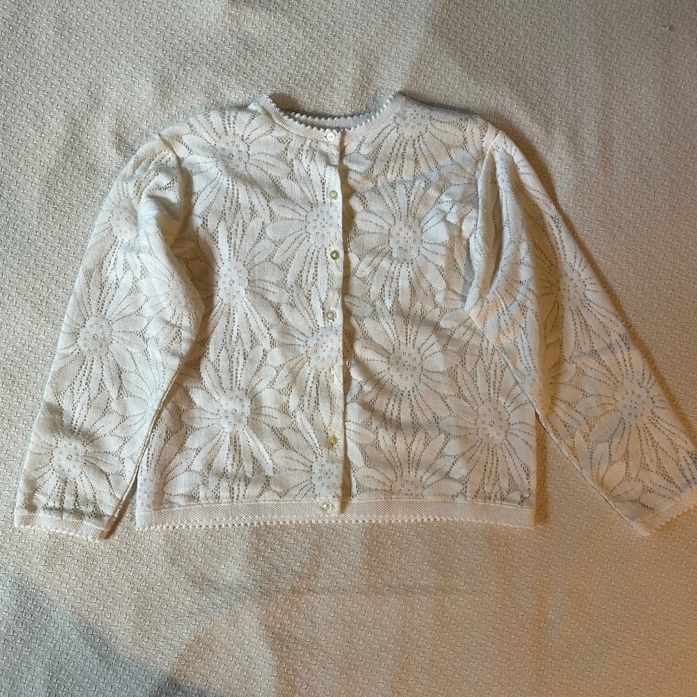 Sweater Vintage 50’s / 60’s Knit White Size Small